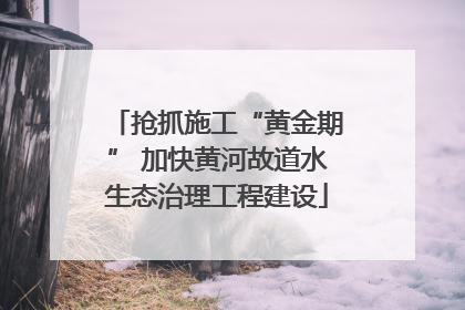 抢抓施工“黄金期” 加快黄河故道水生态治理工程建设
