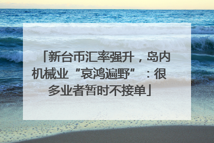 新台币汇率强升，岛内机械业“哀鸿遍野”：很多业者暂时不接单