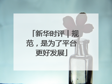 新华时评｜规范，是为了平台更好发展