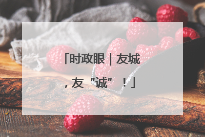 时政眼｜友城，友“诚”！