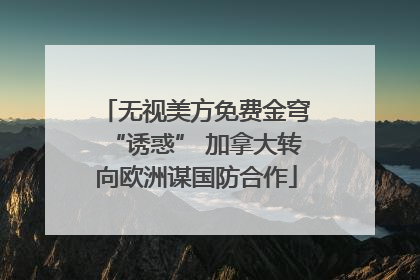 无视美方免费金穹“诱惑” 加拿大转向欧洲谋国防合作