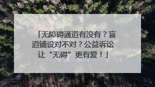 无障碍通道有没有？盲道铺设对不对？公益诉讼让“无碍”更有爱！