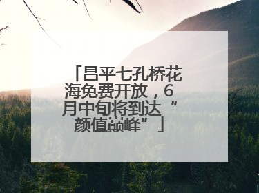 昌平七孔桥花海免费开放，6月中旬将到达“颜值巅峰”