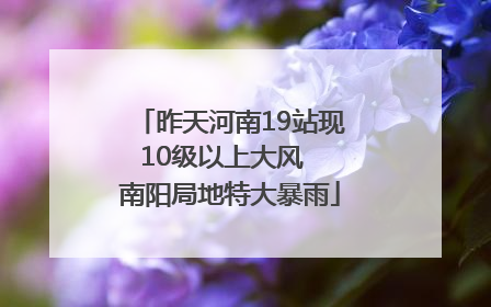 昨天河南19站现10级以上大风  南阳局地特大暴雨