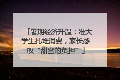 暑期经济升温：准大学生扎堆消费，家长感叹“甜蜜的负担”