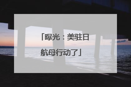 曝光：美驻日航母行动了
