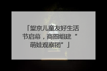 望京儿童友好生活节启幕，商圈组建“萌娃观察团”
