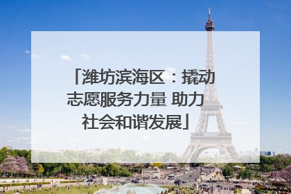 潍坊滨海区：撬动志愿服务力量 助力社会和谐发展