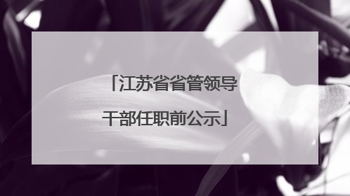 江苏省省管领导干部任职前公示