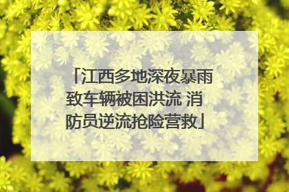 江西多地深夜暴雨致车辆被困洪流 消防员逆流抢险营救