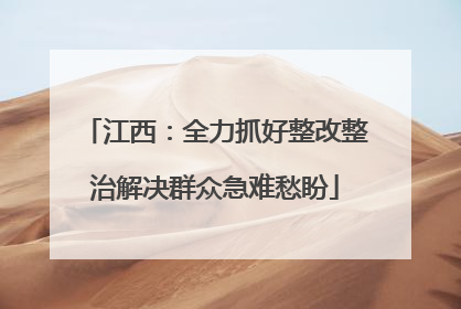 江西：全力抓好整改整治解决群众急难愁盼