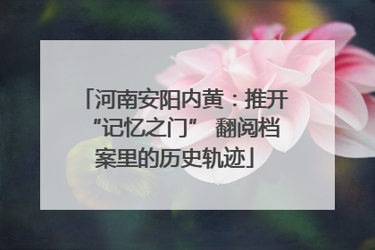河南安阳内黄：推开“记忆之门” 翻阅档案里的历史轨迹