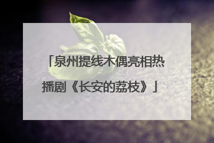 泉州提线木偶亮相热播剧《长安的荔枝》