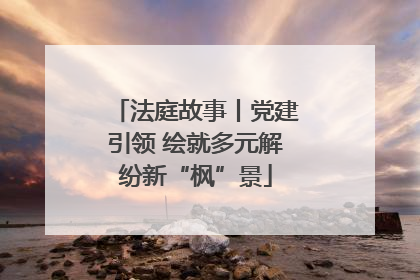 法庭故事丨党建引领 绘就多元解纷新“枫”景