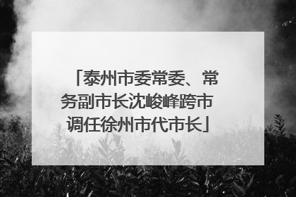 泰州市委常委、常务副市长沈峻峰跨市调任徐州市代市长