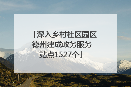 深入乡村社区园区 德州建成政务服务站点1527个