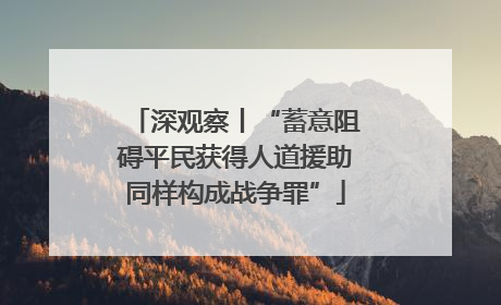深观察丨“蓄意阻碍平民获得人道援助同样构成战争罪”