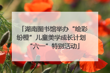 湖南图书馆举办“绘彩纷橙”儿童美学成长计划“六一”特别活动