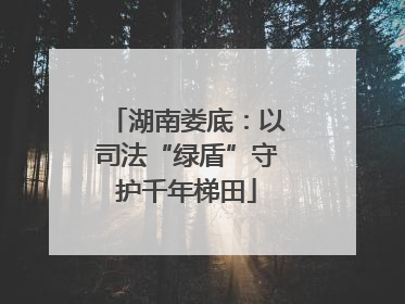 湖南娄底：以司法“绿盾”守护千年梯田
