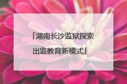 湖南长沙监狱探索出监教育新模式