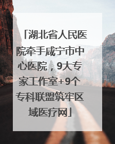 湖北省人民医院牵手咸宁市中心医院，9大专家工作室+9个专科联盟筑牢区域医疗网