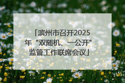 滨州市召开2025年“双随机、一公开” 监管工作联席会议