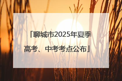 聊城市2025年夏季高考、中考考点公布