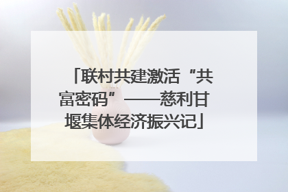 联村共建激活“共富密码”——慈利甘堰集体经济振兴记