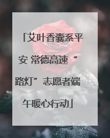 艾叶香囊系平安 常德高速“路灯”志愿者端午暖心行动