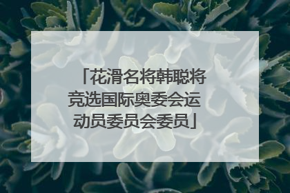 花滑名将韩聪将竞选国际奥委会运动员委员会委员
