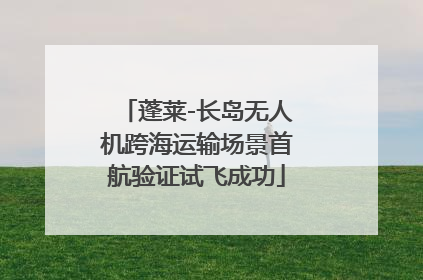 蓬莱-长岛无人机跨海运输场景首航验证试飞成功