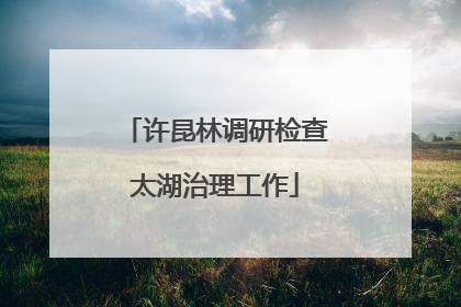 许昆林调研检查太湖治理工作