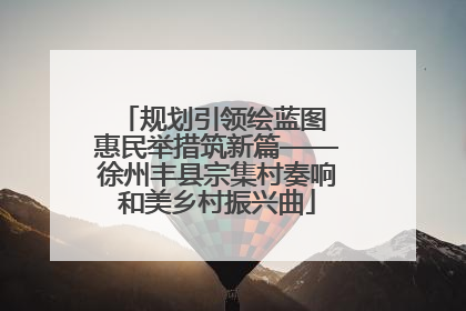 规划引领绘蓝图 惠民举措筑新篇——徐州丰县宗集村奏响和美乡村振兴曲