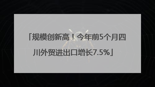 规模创新高！今年前5个月四川外贸进出口增长7.5%
