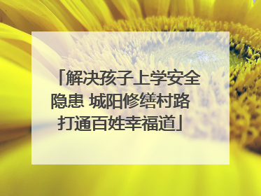 解决孩子上学安全隐患 城阳修缮村路打通百姓幸福道