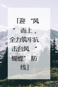 迎 “风” 而上，全力筑牢抗击台风 “蝴蝶” 防线