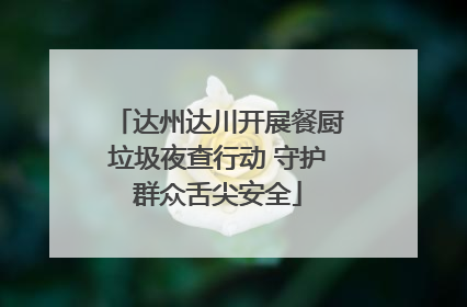 达州达川开展餐厨垃圾夜查行动 守护群众舌尖安全