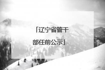 辽宁省管干部任前公示