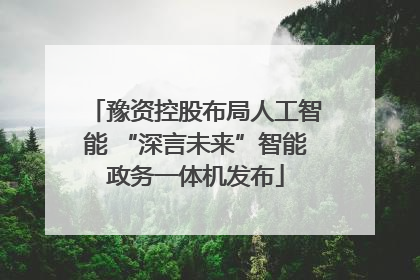 豫资控股布局人工智能 “深言未来”智能政务一体机发布