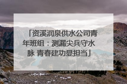 资溪润泉供水公司青年班组：测漏尖兵守水脉 青春建功显担当