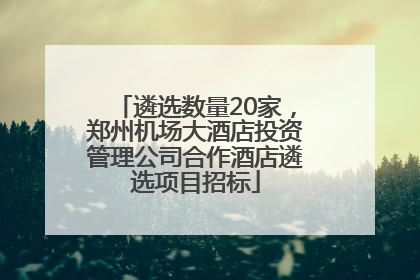 遴选数量20家，郑州机场大酒店投资管理公司合作酒店遴选项目招标