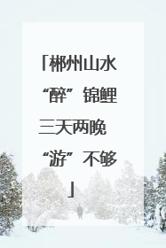 郴州山水“醉”锦鲤 三天两晚“游”不够