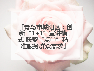 青岛市城阳区：创新“1+1”宣讲模式 联盟“点单”精准服务群众需求