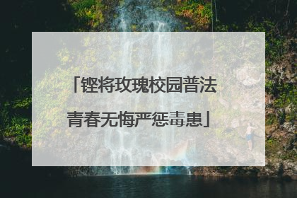 铿将玫瑰校园普法 青春无悔严惩毒患