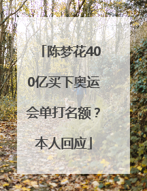 陈梦花400亿买下奥运会单打名额？本人回应