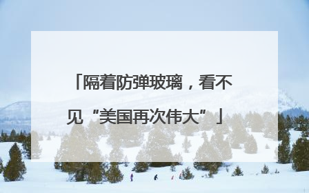 隔着防弹玻璃，看不见“美国再次伟大”
