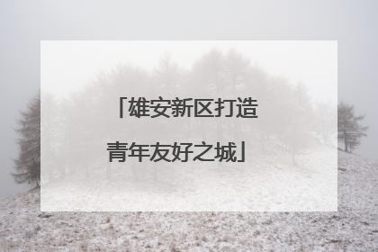 雄安新区打造青年友好之城
