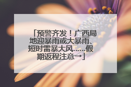 预警齐发！广西局地迎暴雨或大暴雨、短时雷暴大风……假期返程注意→