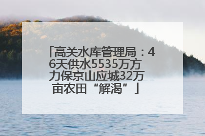 高关水库管理局：46天供水5535万方 力保京山应城32万亩农田“解渴”