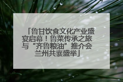 鲁甘饮食文化产业盛宴启幕！鲁菜传承之旅与“齐鲁粮油”推介会兰州共襄盛举